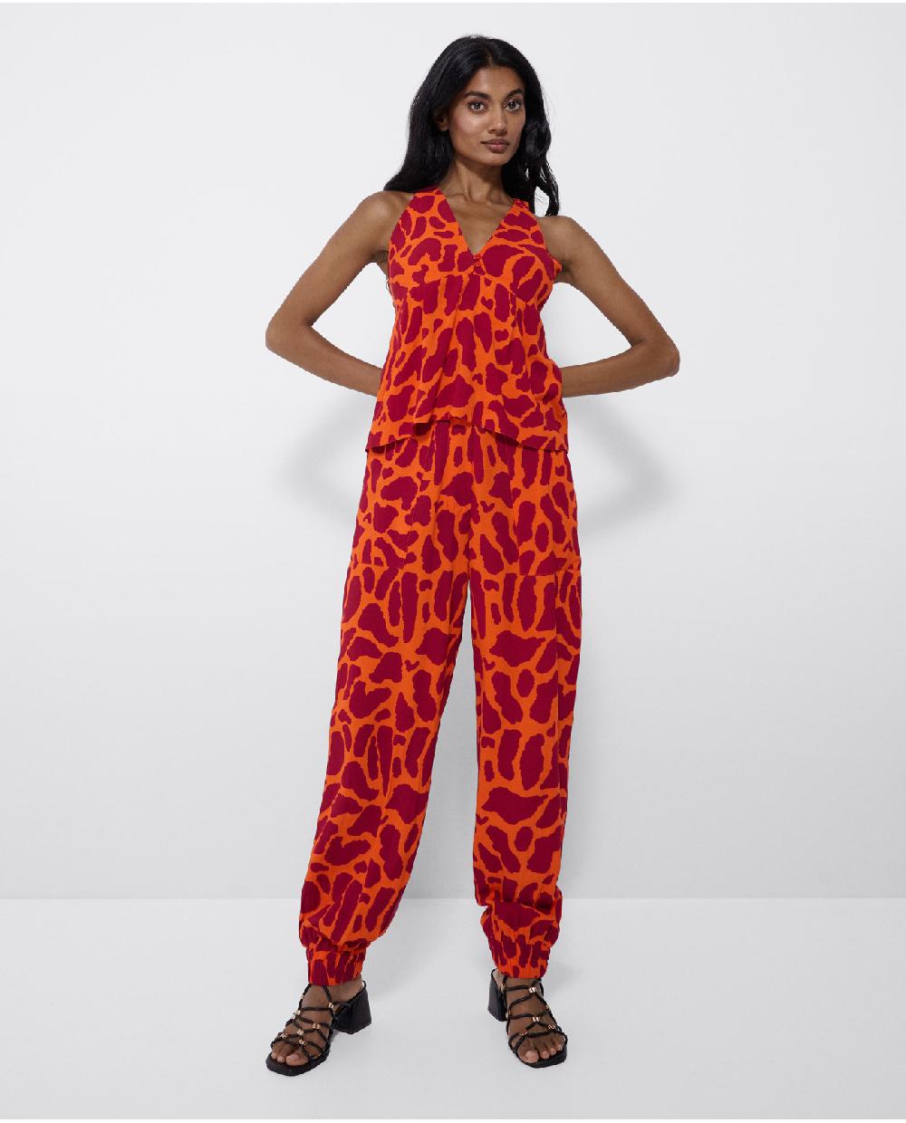 Cuplé TOP BOTONES CREP ESTAMPADO JIRAFA