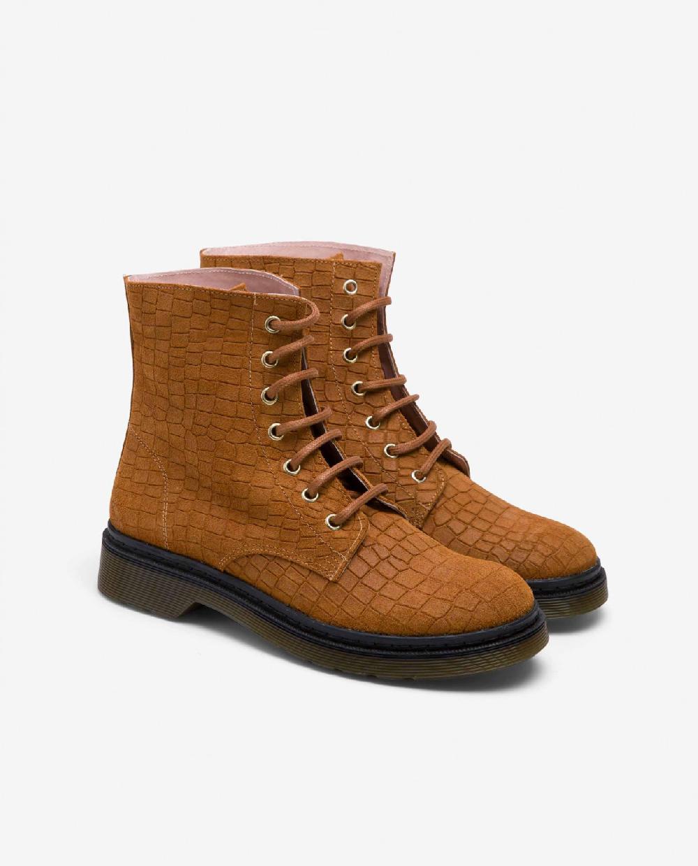Cuplé BOTIN MILITAR SERRAJE COCO CUERO Última moda