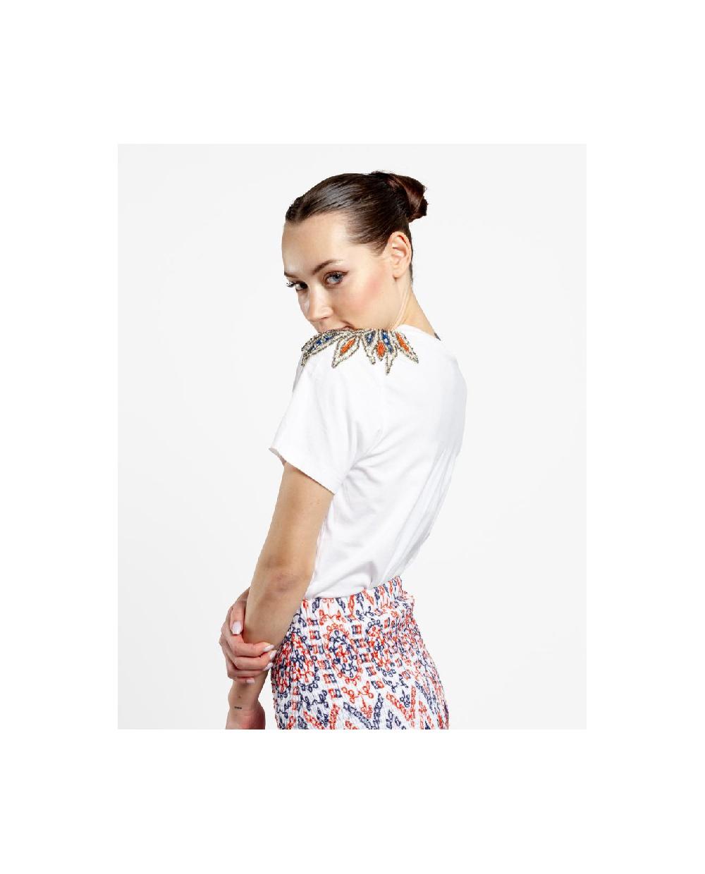 Cuplé CAMISETA HOMBROS BORDADOS PUNTO BLANCO Ofertas especiales
