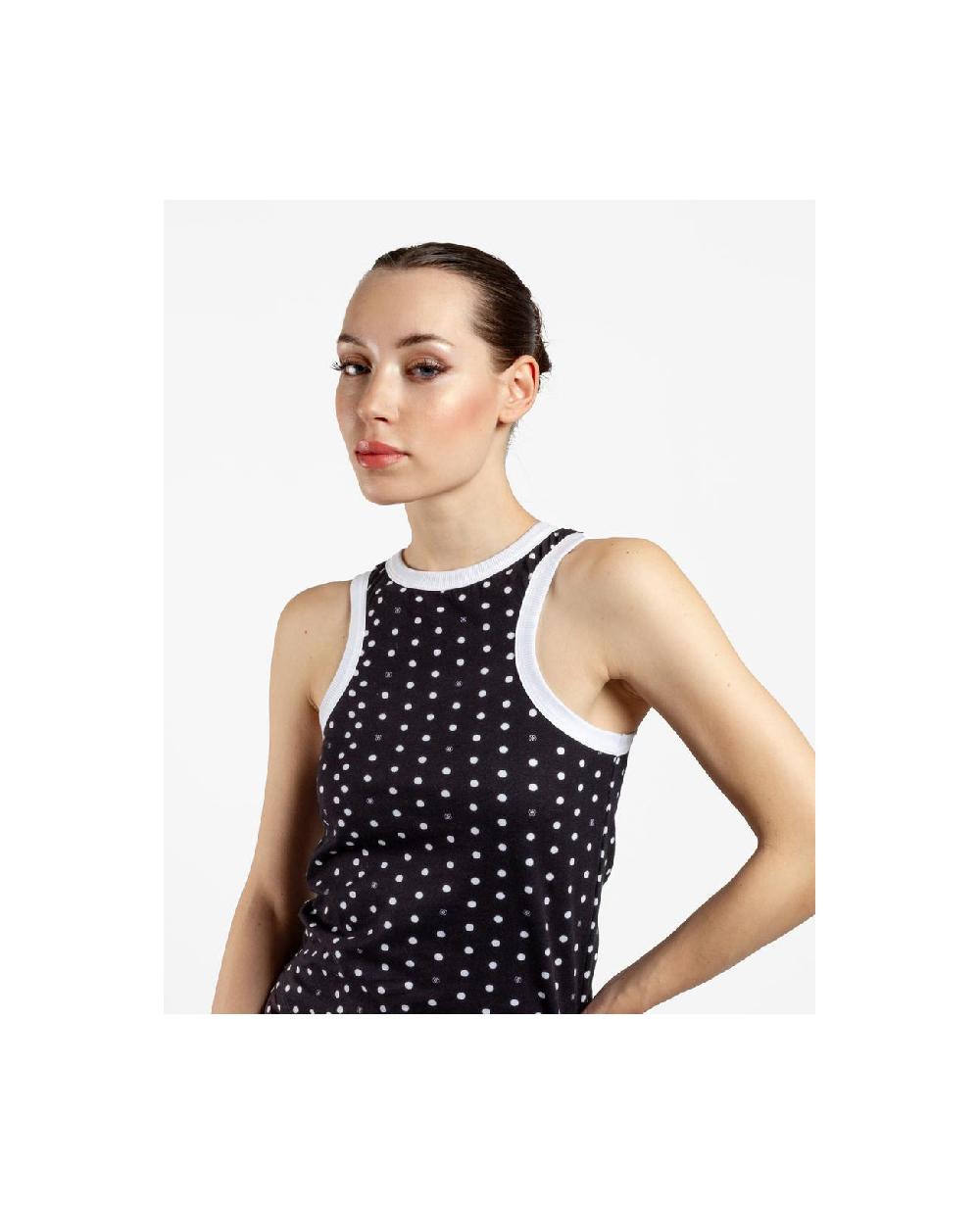 Cuplé TOP HALTER PUNTO LUNARES BLANCO NEGRO 2025
