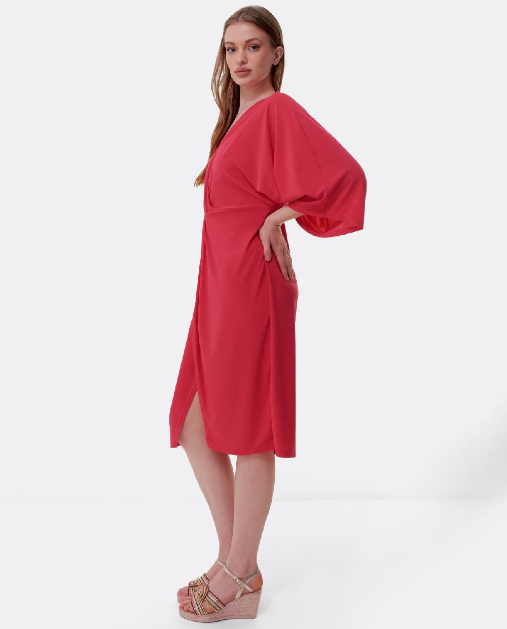 Cuplé VESTIDO MAXI MANGAS PUNTO FUCSIA En línea