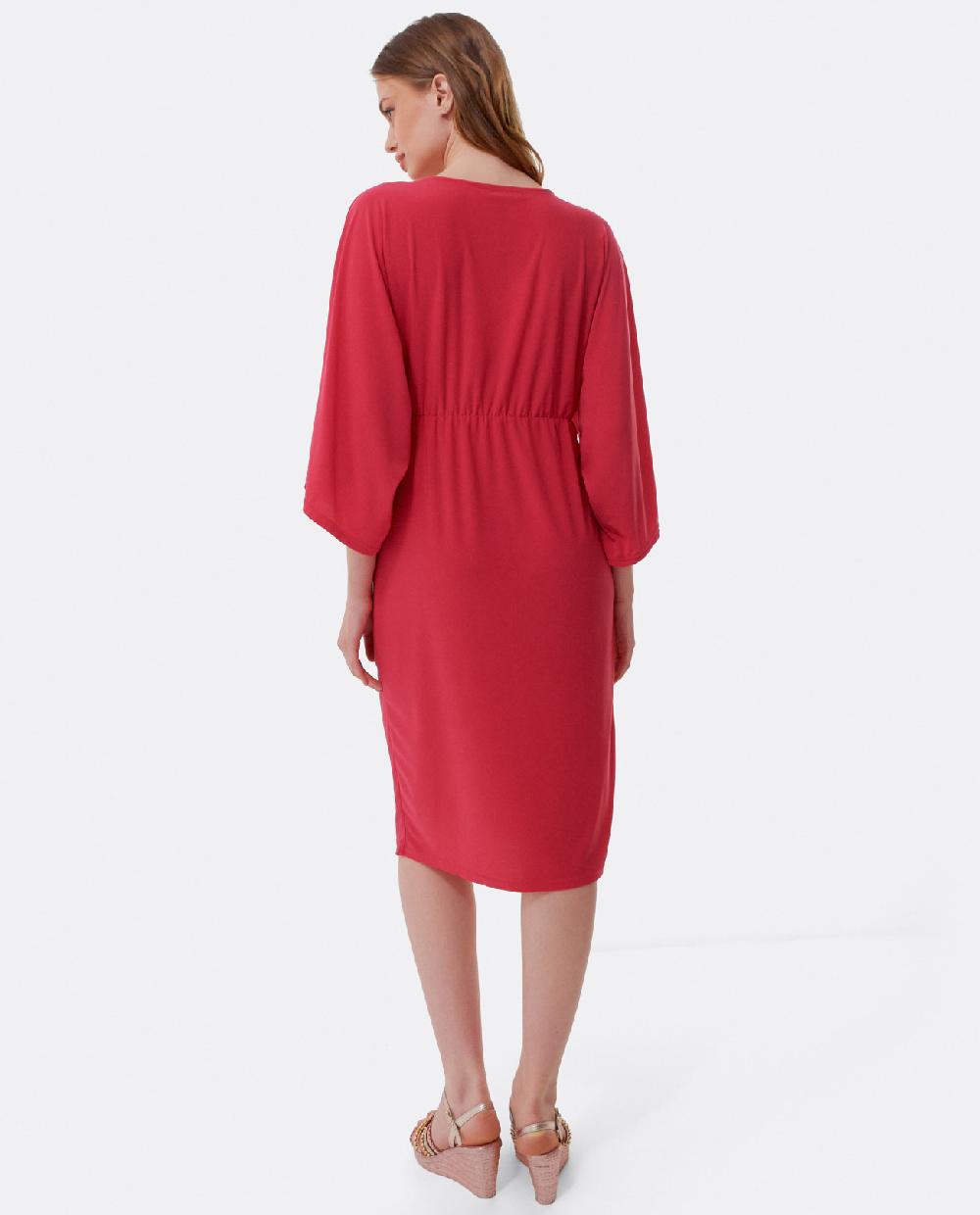 Cuplé VESTIDO MAXI MANGAS PUNTO FUCSIA En línea