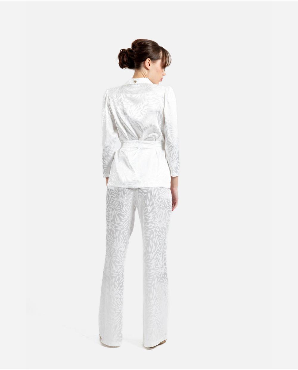 Cuplé PANTALON RECTO JACQUARD BLANCO Outlet
