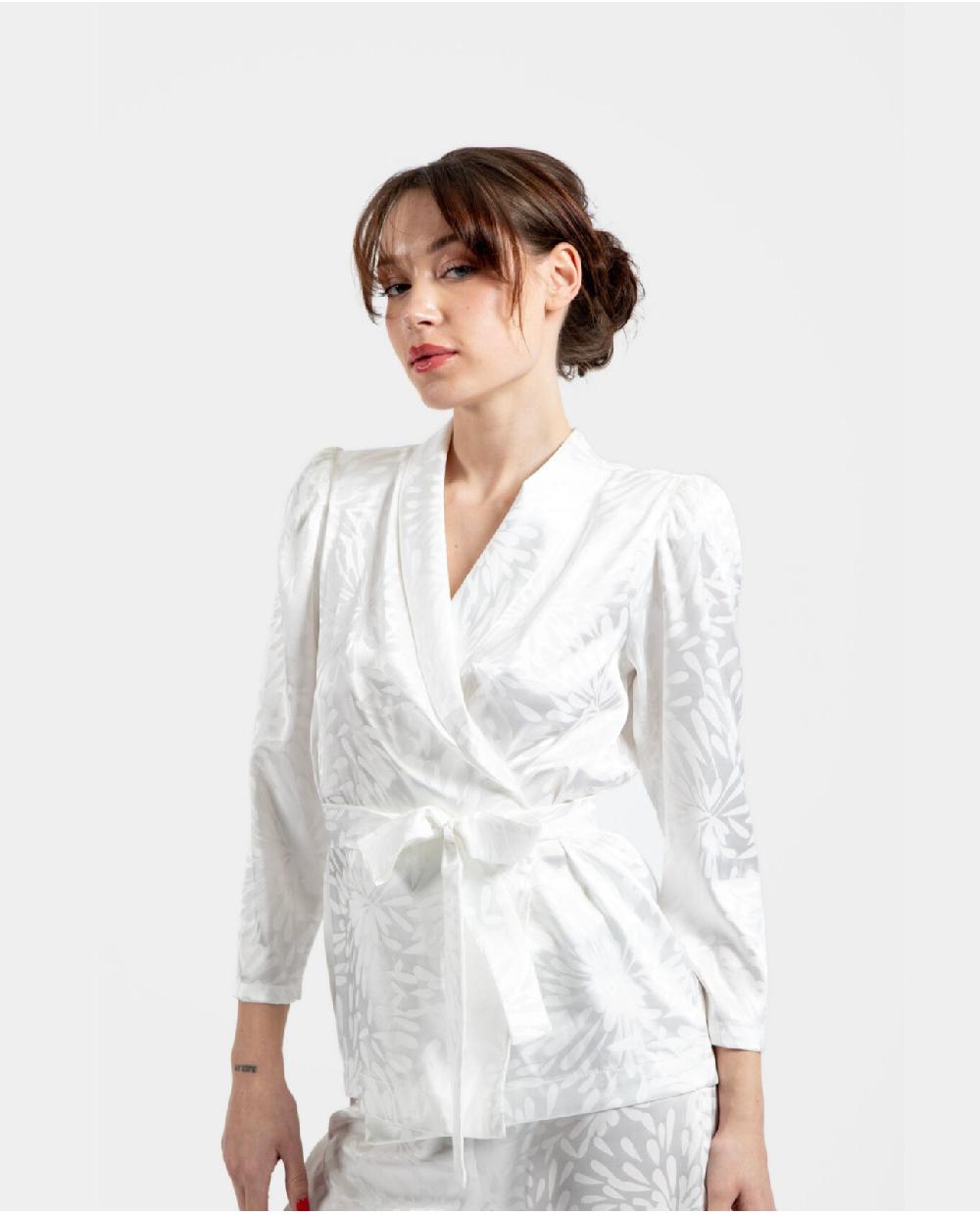 Cuplé AMERICANA CRUZADA JACQUARD BLANCO