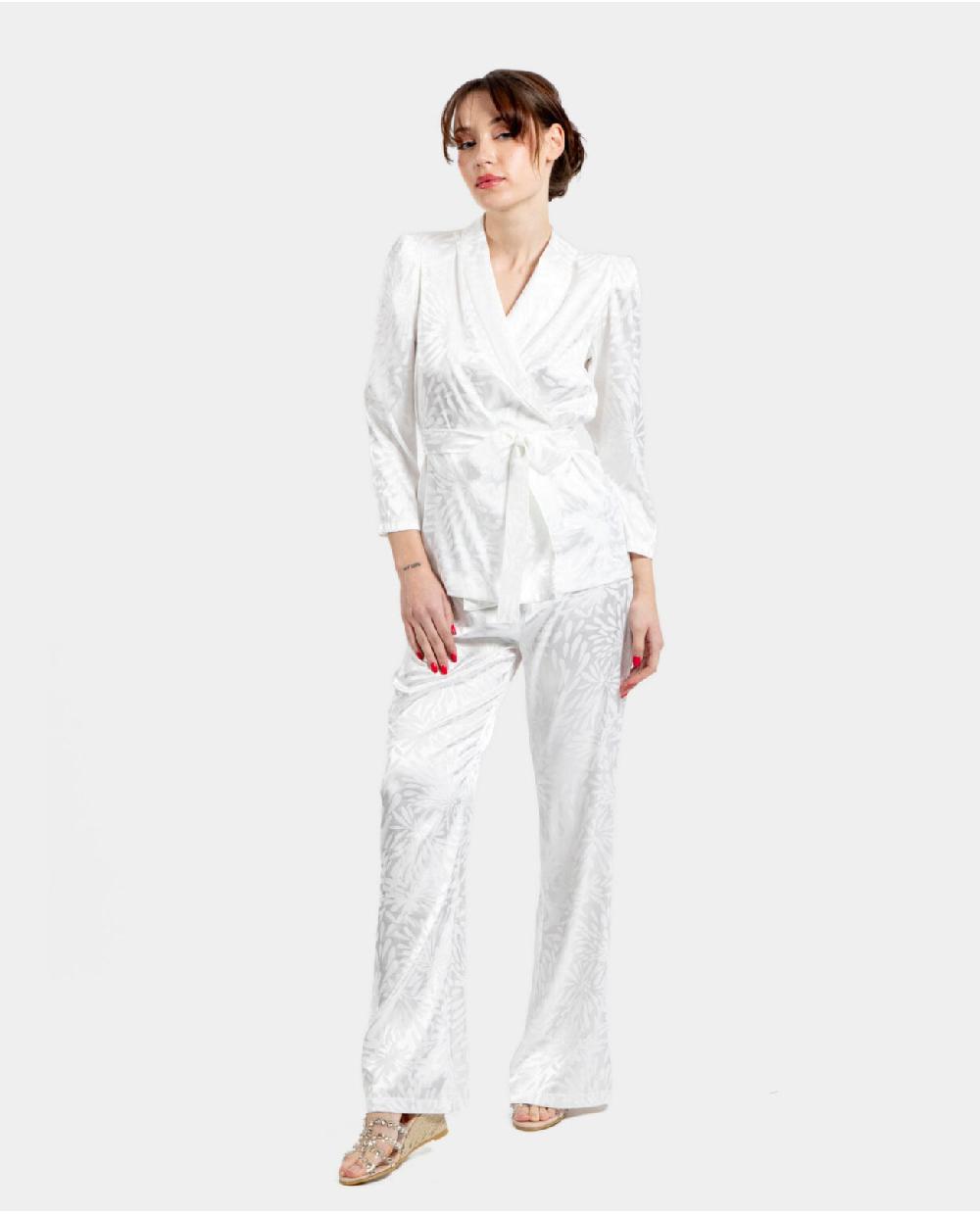 Cuplé AMERICANA CRUZADA JACQUARD BLANCO Outlet online