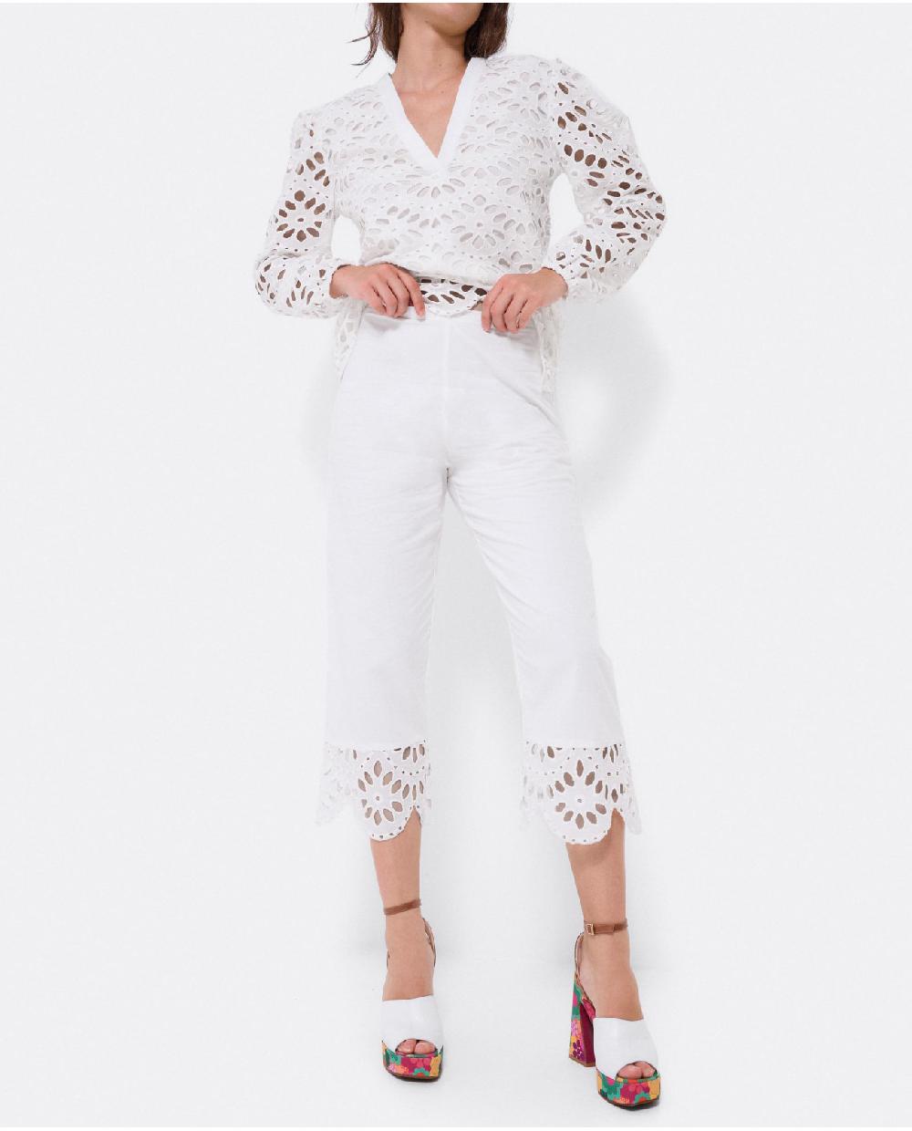 Cuplé PANTALON BAJO GUIPUR ALGODON BLANCO