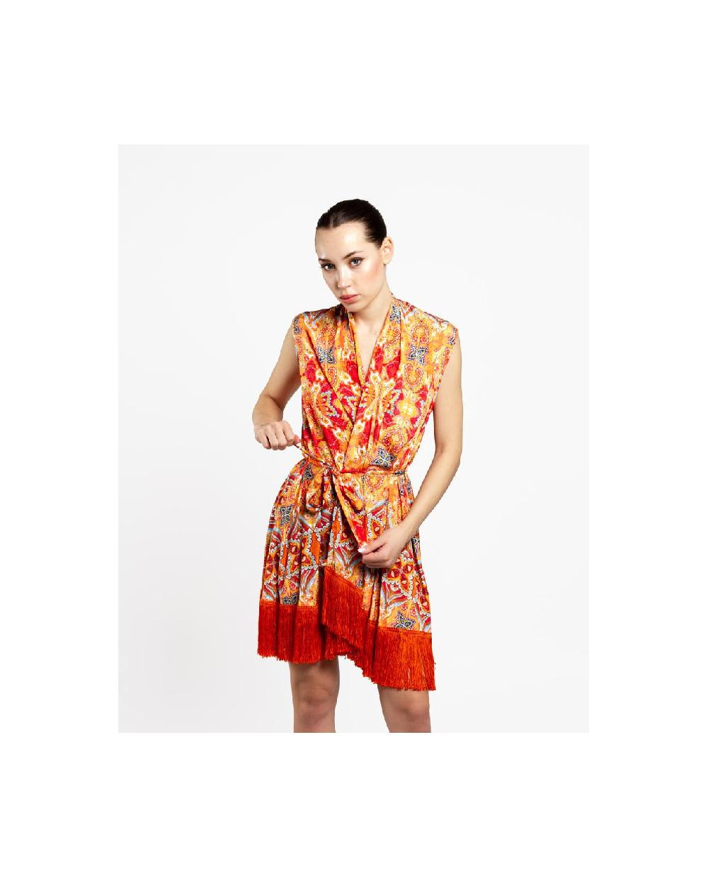 Cuplé VESTIDO KIMONO SATEN ESTAMPADO CACHEMIRAS
