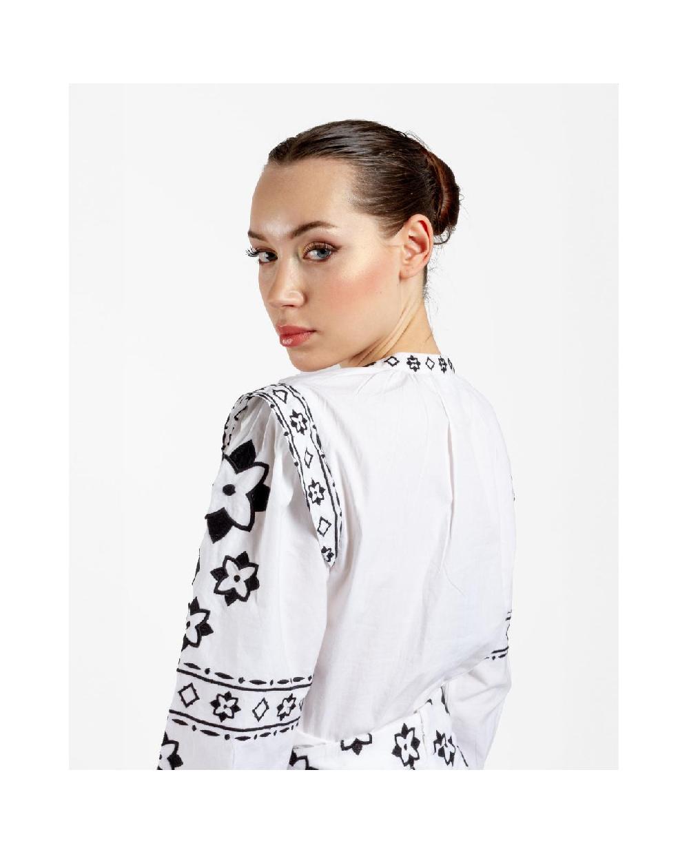 Cuplé CAMISA MANGAS BORDADAS ALGODON BLANCO Rebajas baratas