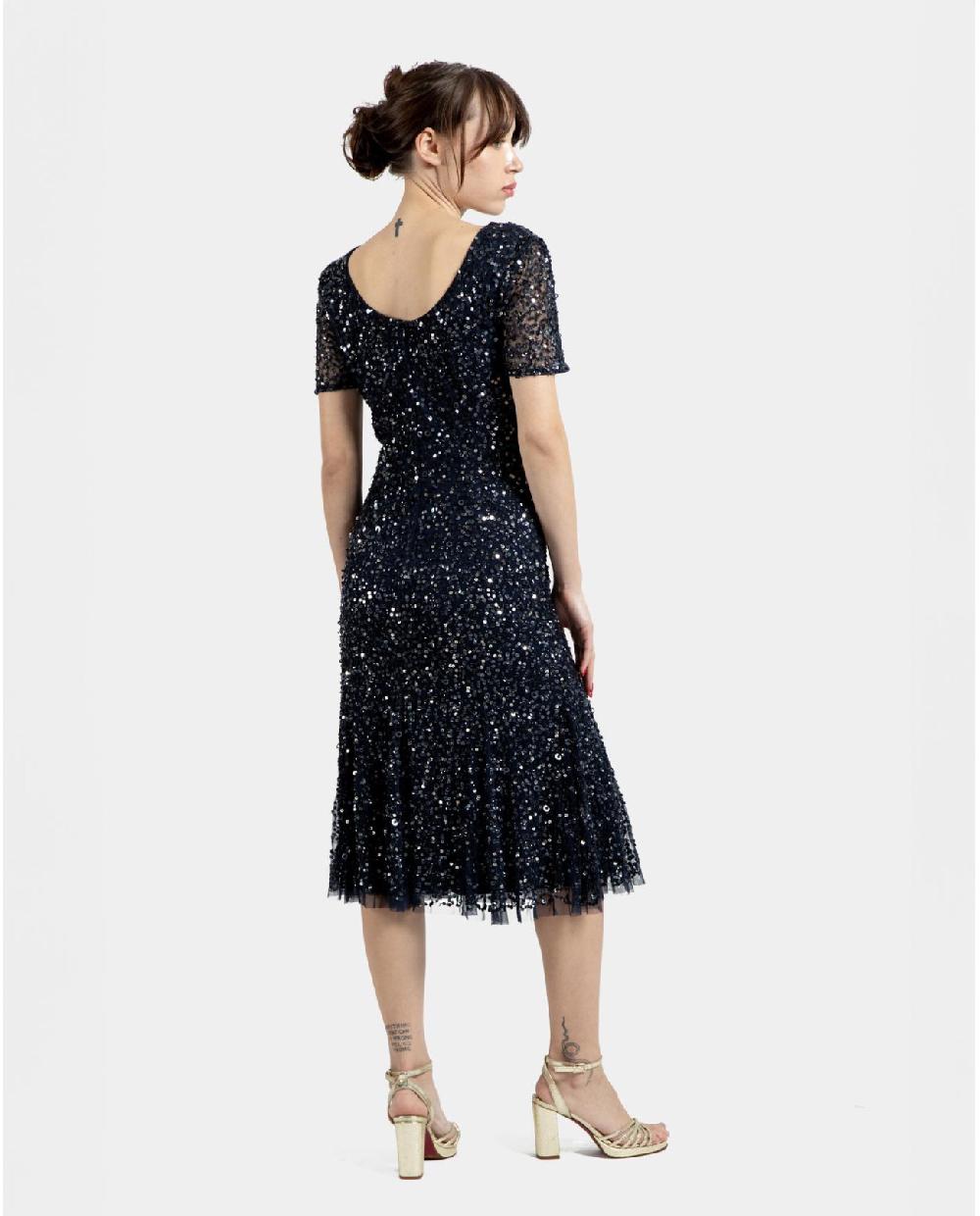 Cuplé VESTIDO MIDI VOLANTE LENTEJUELAS MARINO Los más vendidos