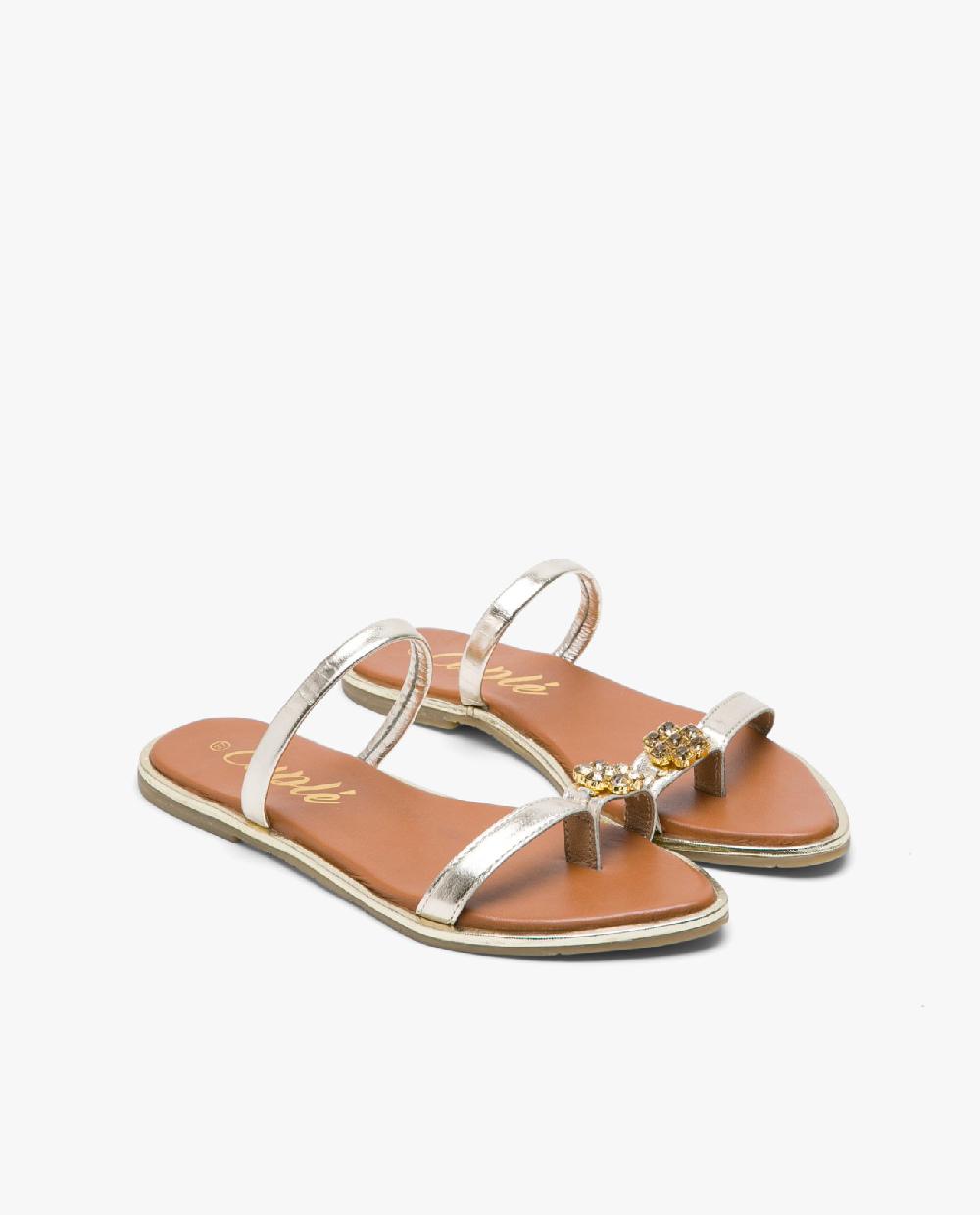Cuplé SANDALIA ADORNO DEDO NAPA ORO COMPRAR AHORA
