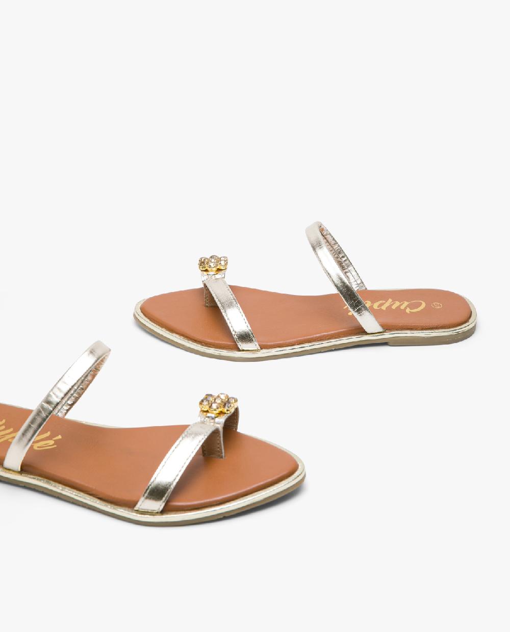 Cuplé SANDALIA ADORNO DEDO NAPA ORO COMPRAR AHORA