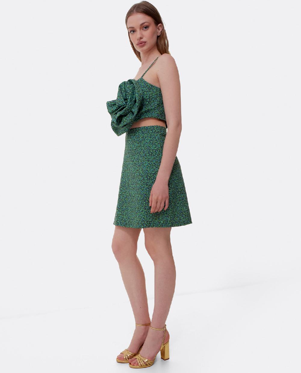 Cuplé MINI VESTIDO FLOR CREP LEOPARDO VERDE Precio ultrabajo