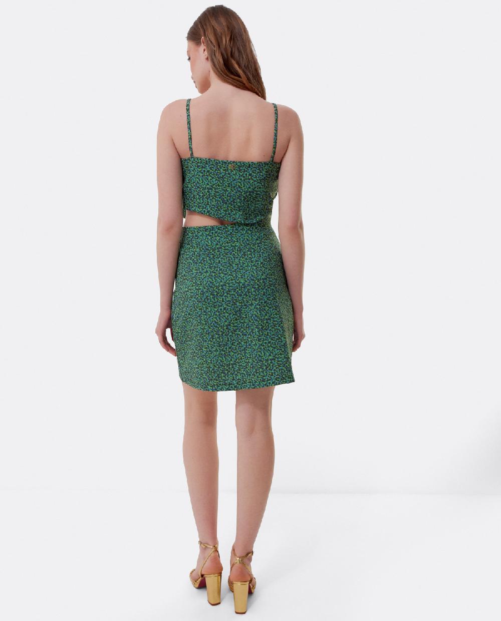 Cuplé MINI VESTIDO FLOR CREP LEOPARDO VERDE Precio ultrabajo