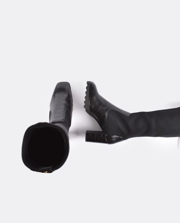 Cuplé BOTA ALTA PALA Y TALON LICRA/COCO NEGRO Descuento