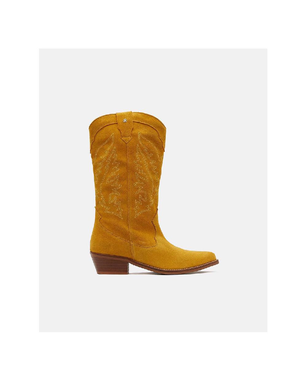 Cuplé BOTA COWBOY TACON BAJO SERRAJE MOSTAZA Tienda