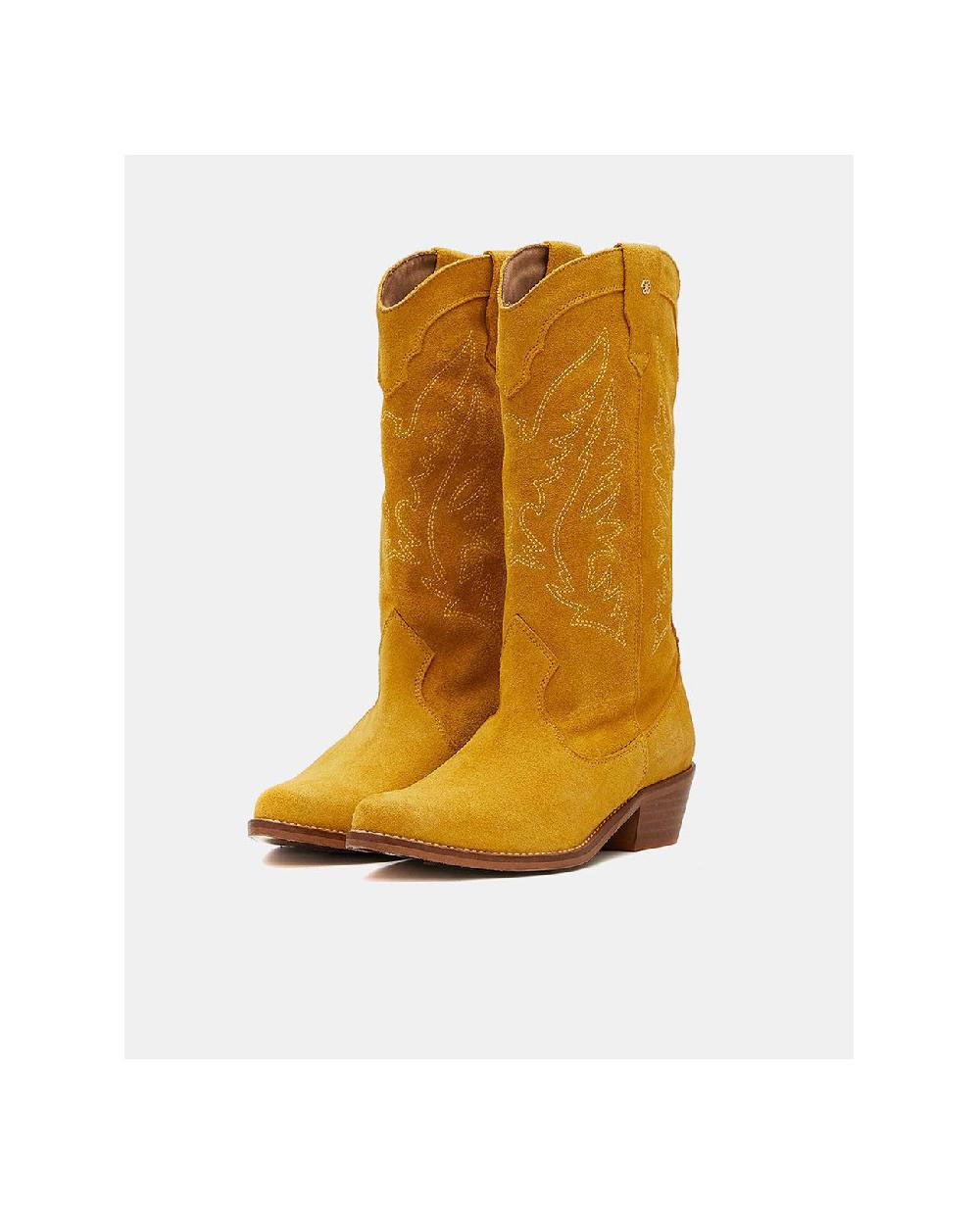 Cuplé BOTA COWBOY TACON BAJO SERRAJE MOSTAZA Tienda