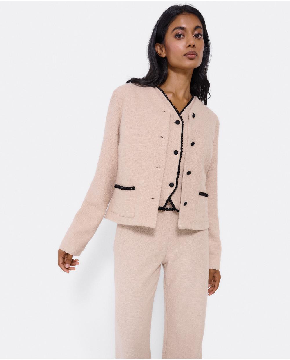 Cuplé CHAQUETA CORTA TWEED BEIG Liquidación