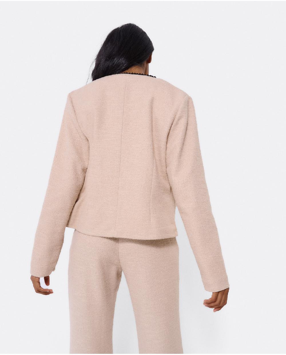Cuplé CHAQUETA CORTA TWEED BEIG Liquidación