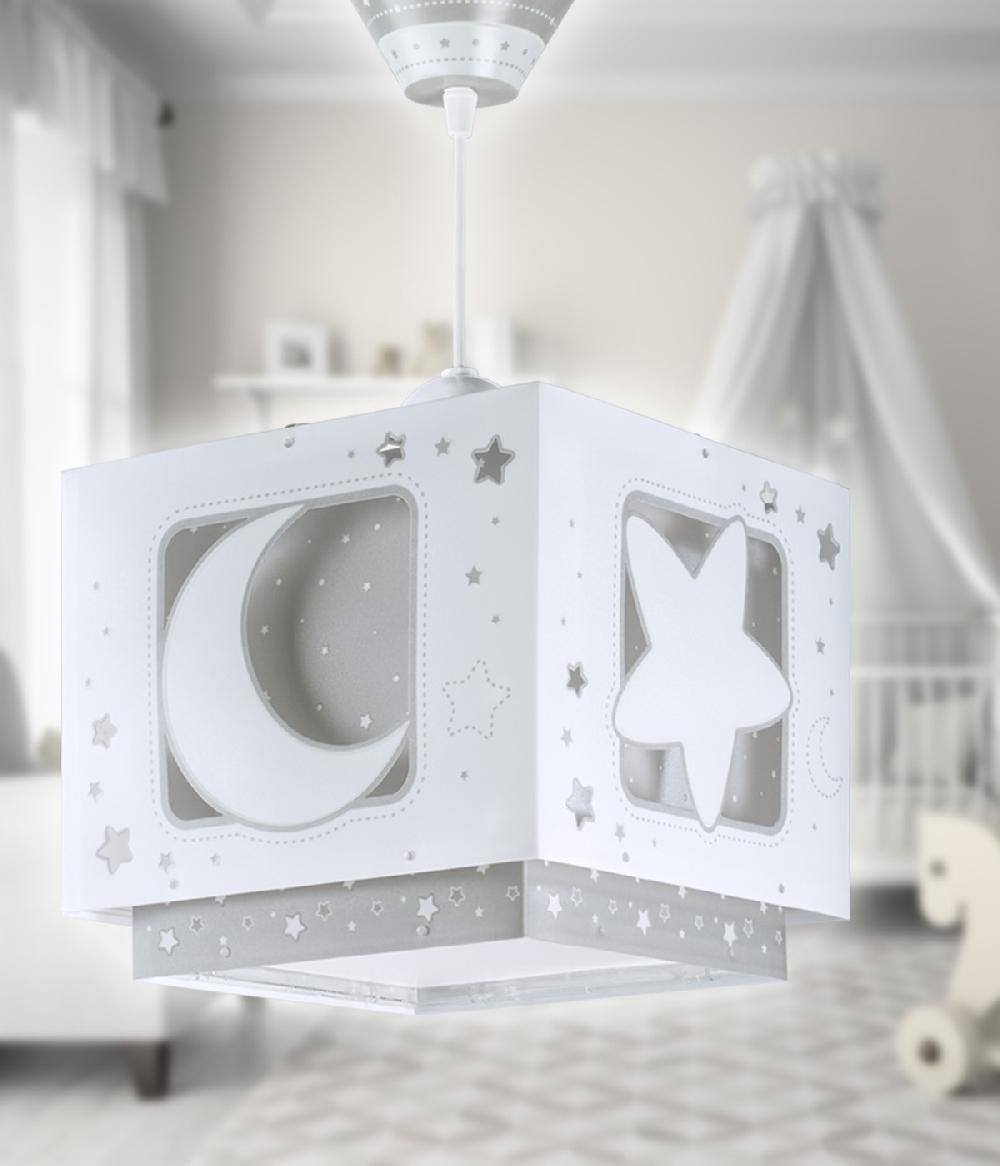 Dansi Lámpara de techo infantil Moonlight Luna y Estrellas gris