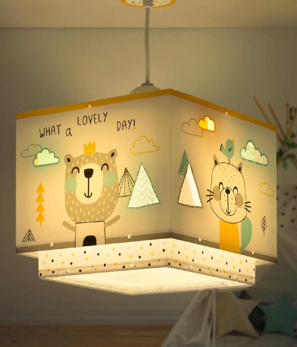 Dansi Lámpara de techo infantil Hello Little animales bosque