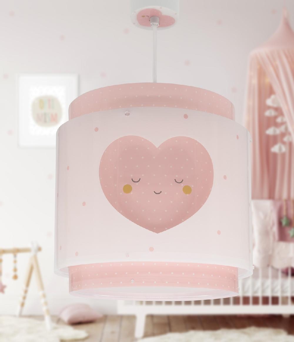 Dansi Lámpara de techo infantil Baby Dreams Corazón rosa