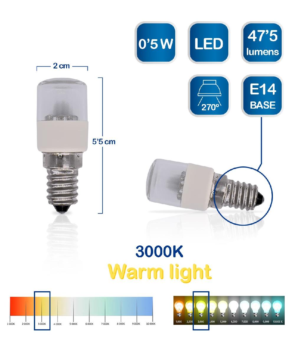 Dansi Bombilla LED E14 0 5W 2800k Cálida - Luz Noche / Guía Oferta exclusiva
