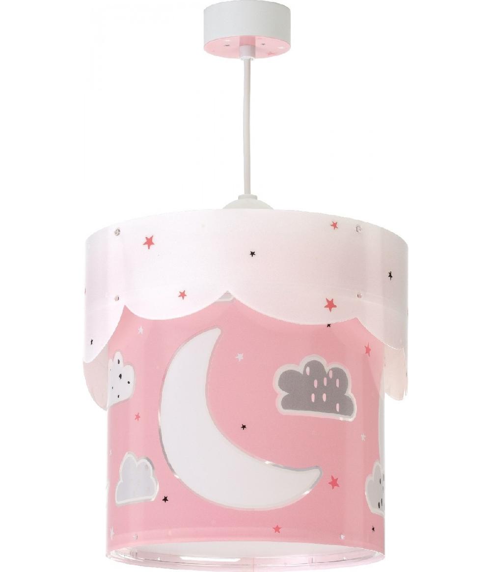 Dansi Lámpara de techo infantil Moon Luna rosa