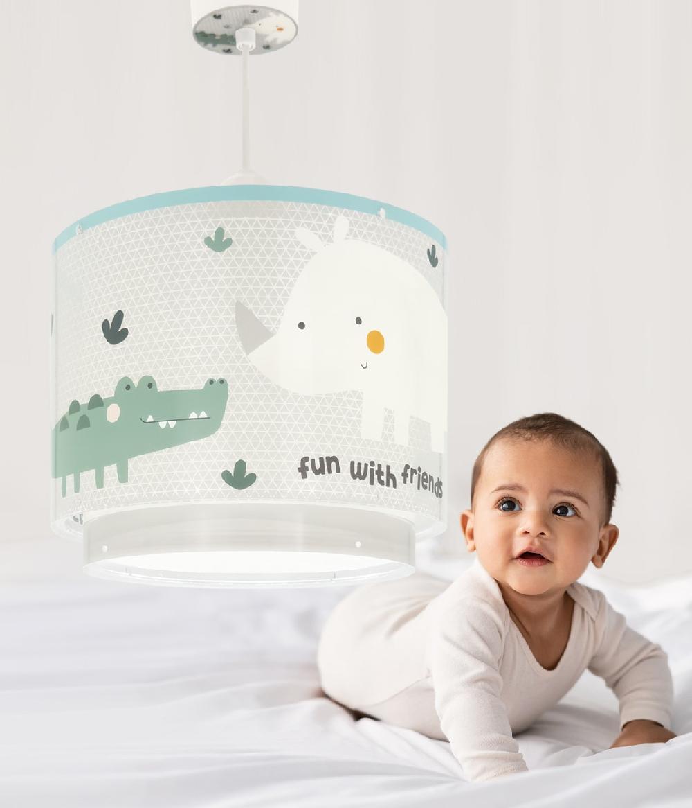 Dansi Lámpara de techo infantil Rhino & Croco