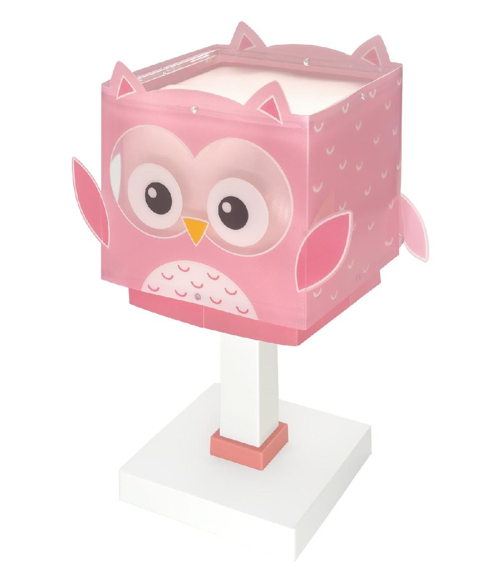 Dansi Lámpara de mesa infantil Little Pink Owl Búho Rosa Últimos 2 días