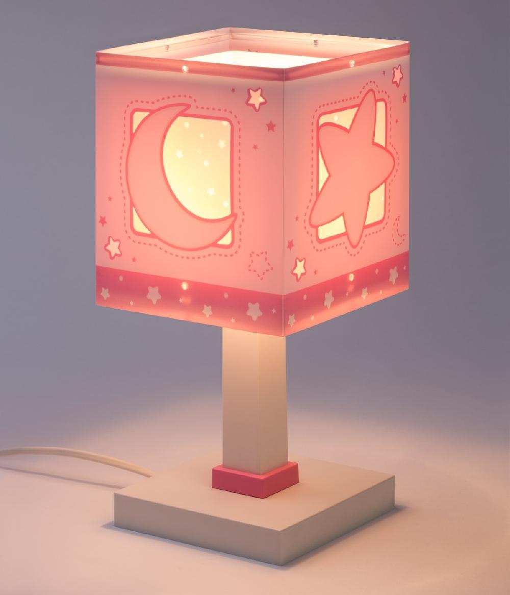 Dansi Lámpara de mesita infantil Moonlight Luna y Estrellas rosa Grandes descuentos