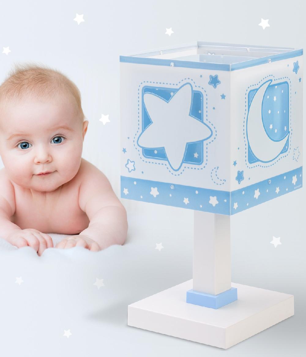 Dansi Lámpara de mesita infantil Moonlight Luna y Estrellas azul