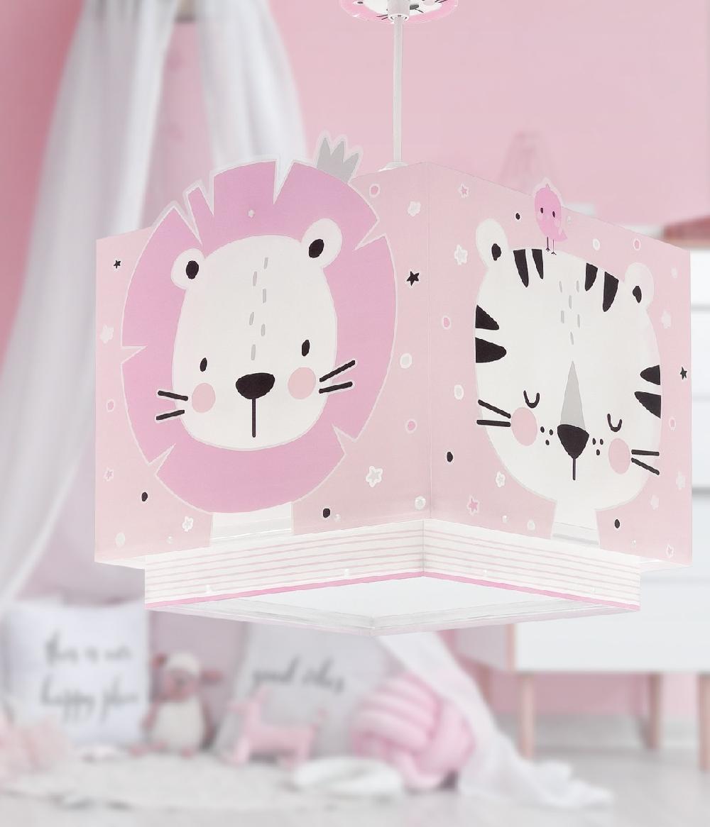 Dansi Lámpara de techo infantil Baby Jungle animales bosque rosa