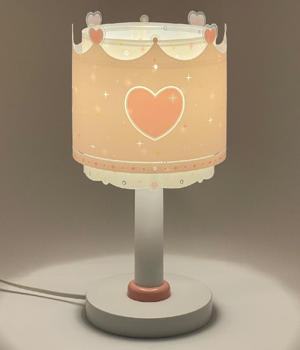 Dansi Lámpara de mesa infantil Little Queen corona y corazones Devoluciones gratuitas