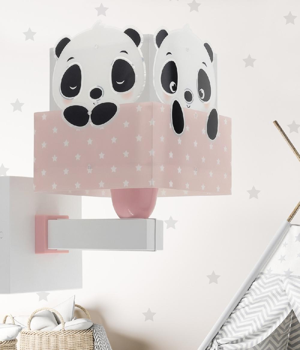 Dansi Aplique de pared infantil Panda rosa En oferta