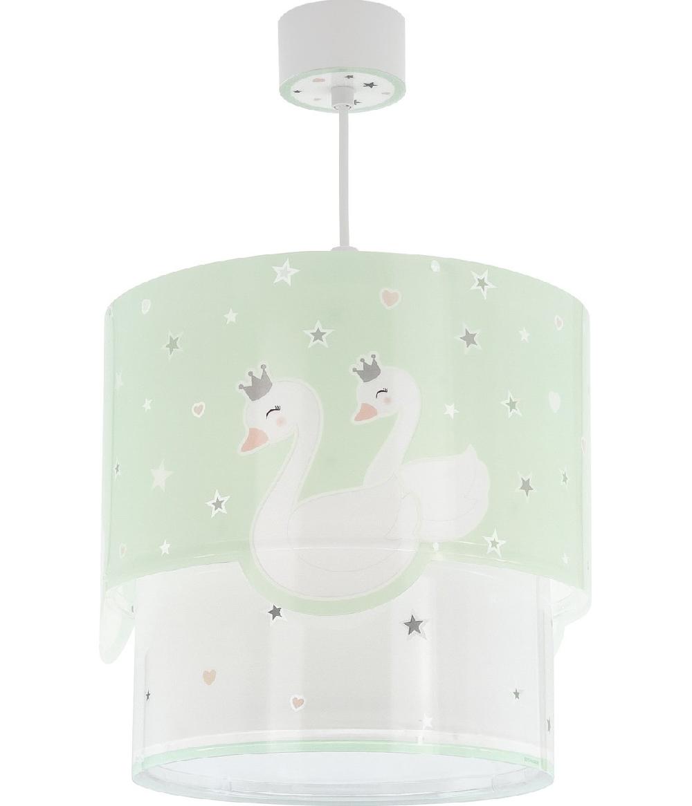 Dansi Lámpara de techo infantil Sweet Love Cisnes Verde Ofertas especiales