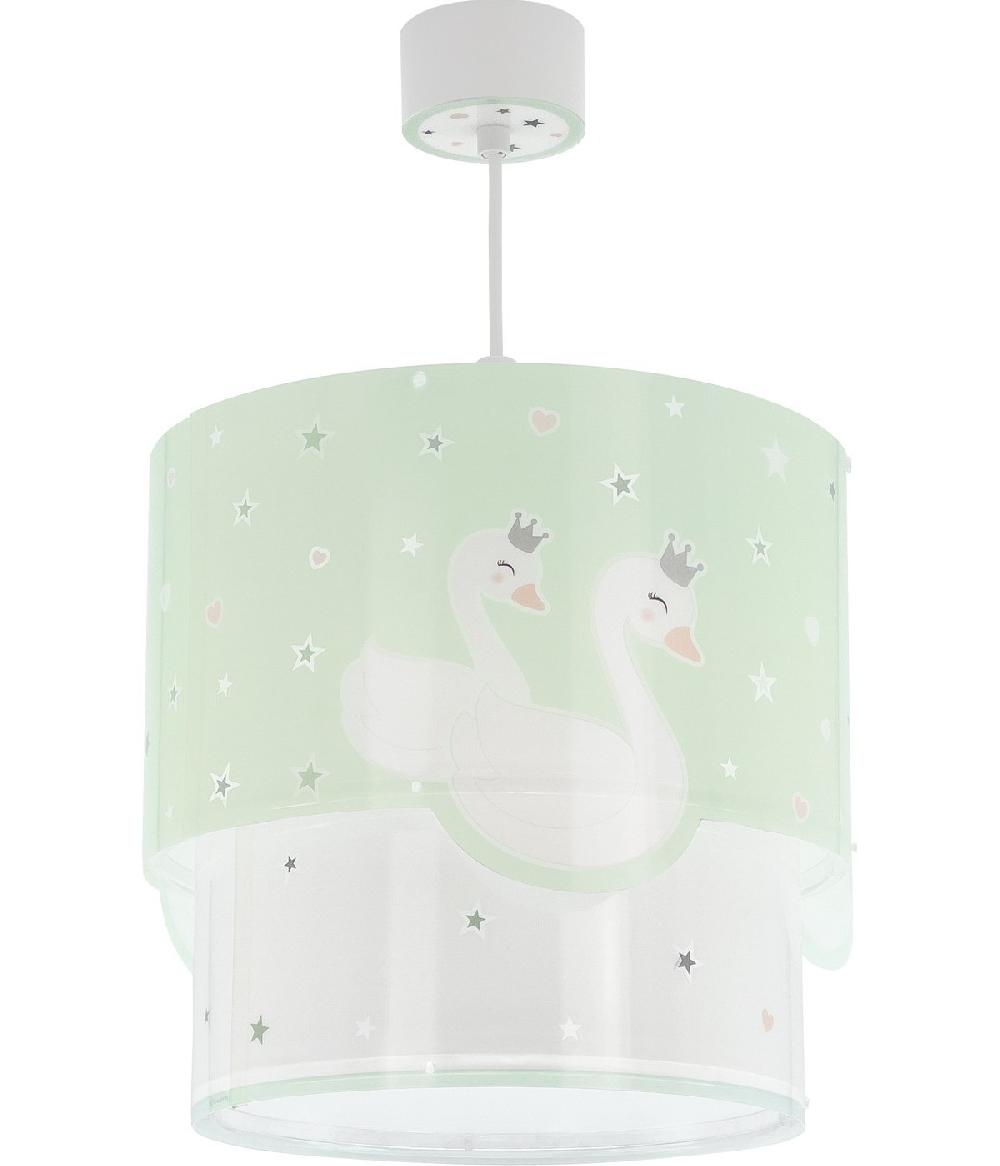 Dansi Lámpara de techo infantil Sweet Love Cisnes Verde Ofertas especiales