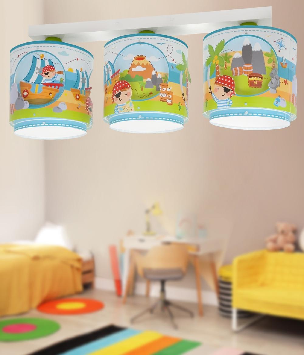 Dansi Plafón De Techo Infantil 3 Luces Pirate Island Isla Pirata