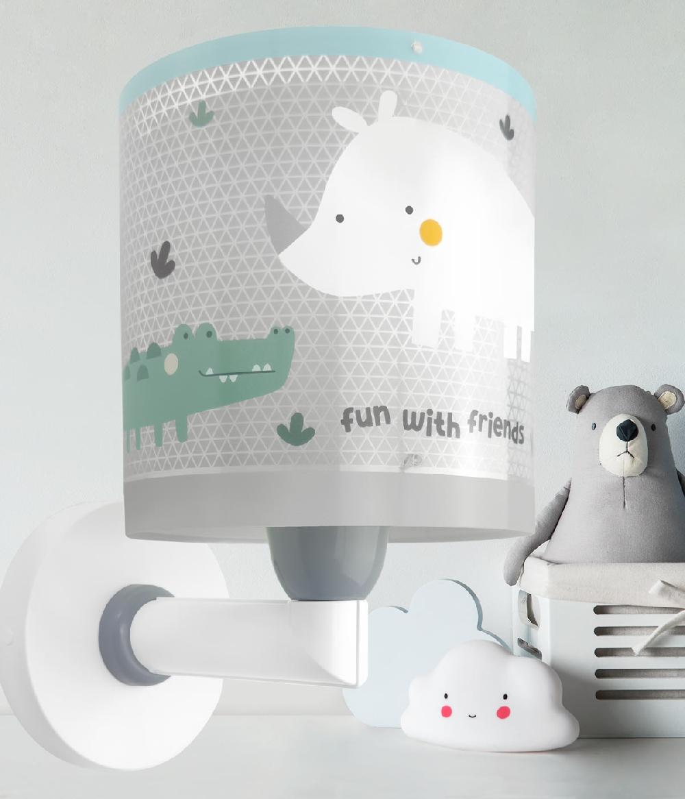 Dansi Aplique de pared infantil Rhino & Croco