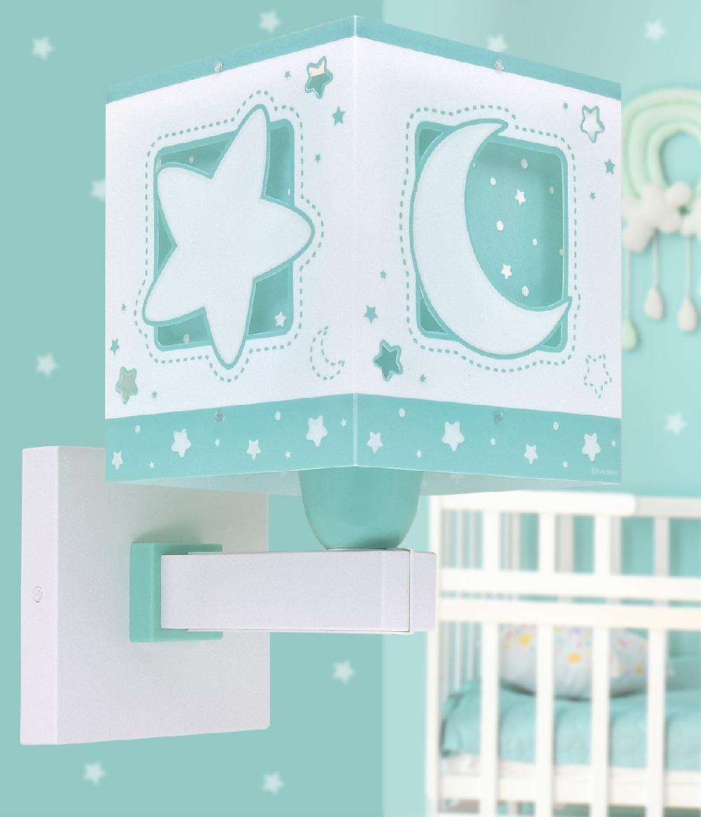 Dansi Aplique de pared infantil Moonlight Luna y Estrellas verde Últimos 3 días