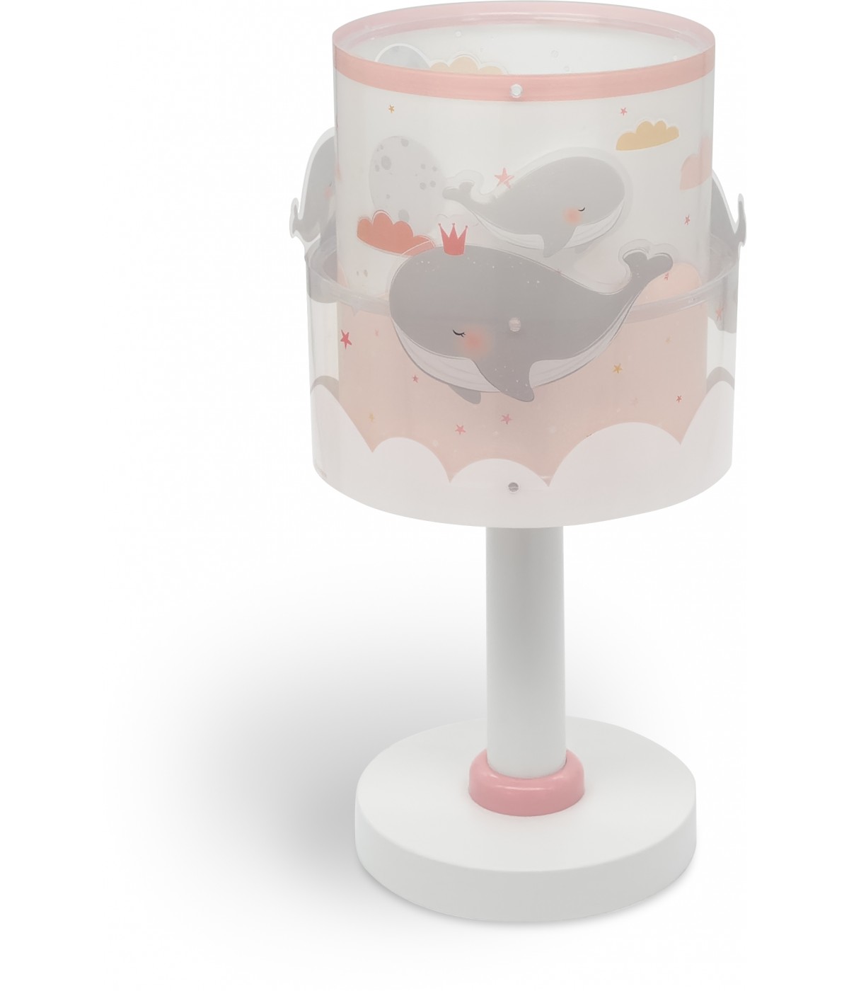 Dansi Lámpara de mesa infantil Whale Dreams Ballenas rosa Ahorra y exporta
