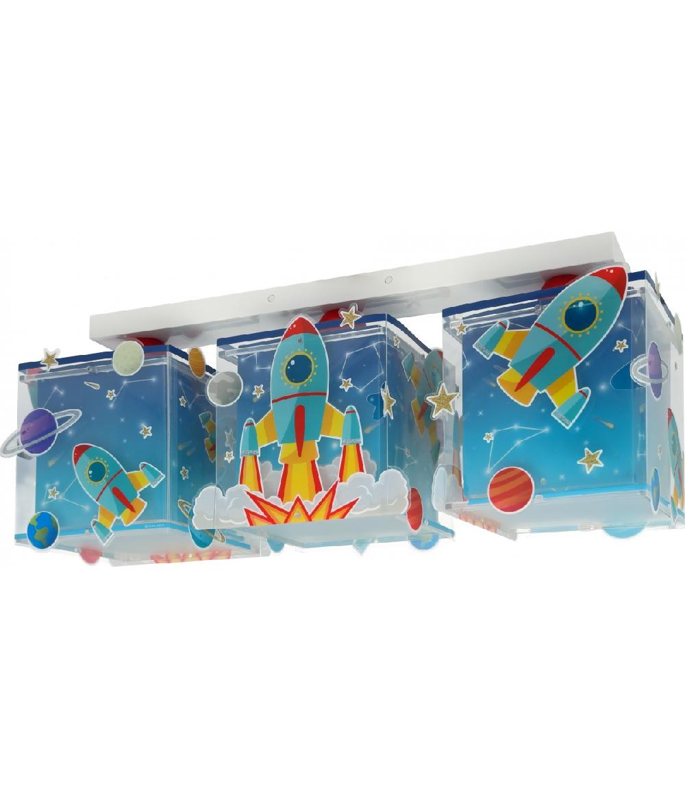Dansi Plafón de techo 3 luces infantil Cohete Rocket Libre de impuestos