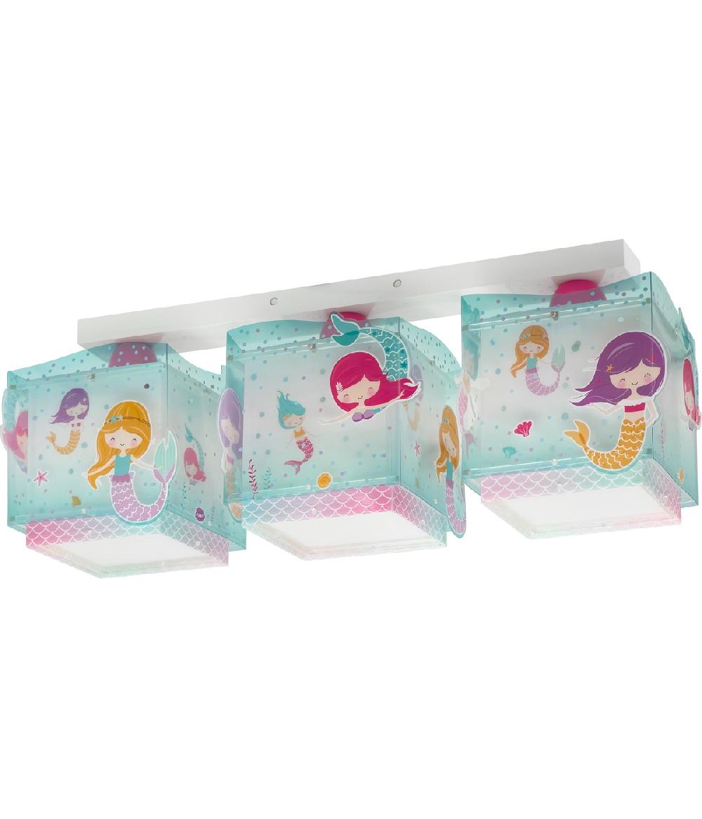Dansi Plafón de techo 3 luces infantil Mermaids Sirenas Ofertas especiales