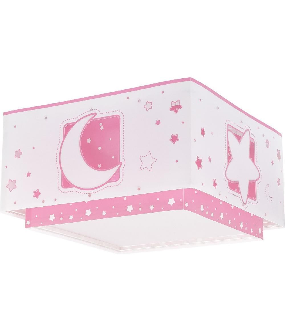 Dansi Plafón infantil Moonlight Luna y Estrellas rosa
