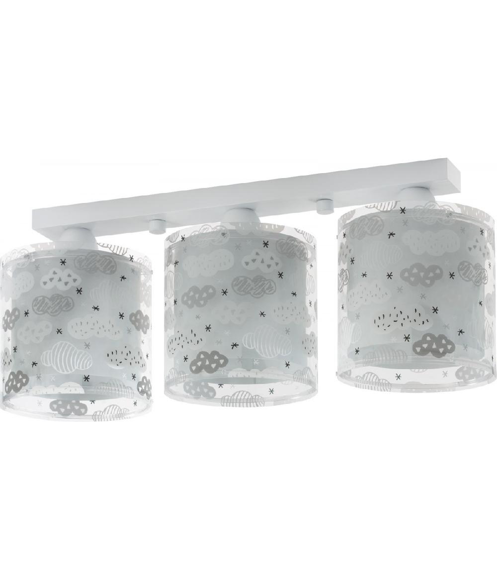 Dansi Plafón de techo 3 luces infantil Clouds Nube gris Rebajas online