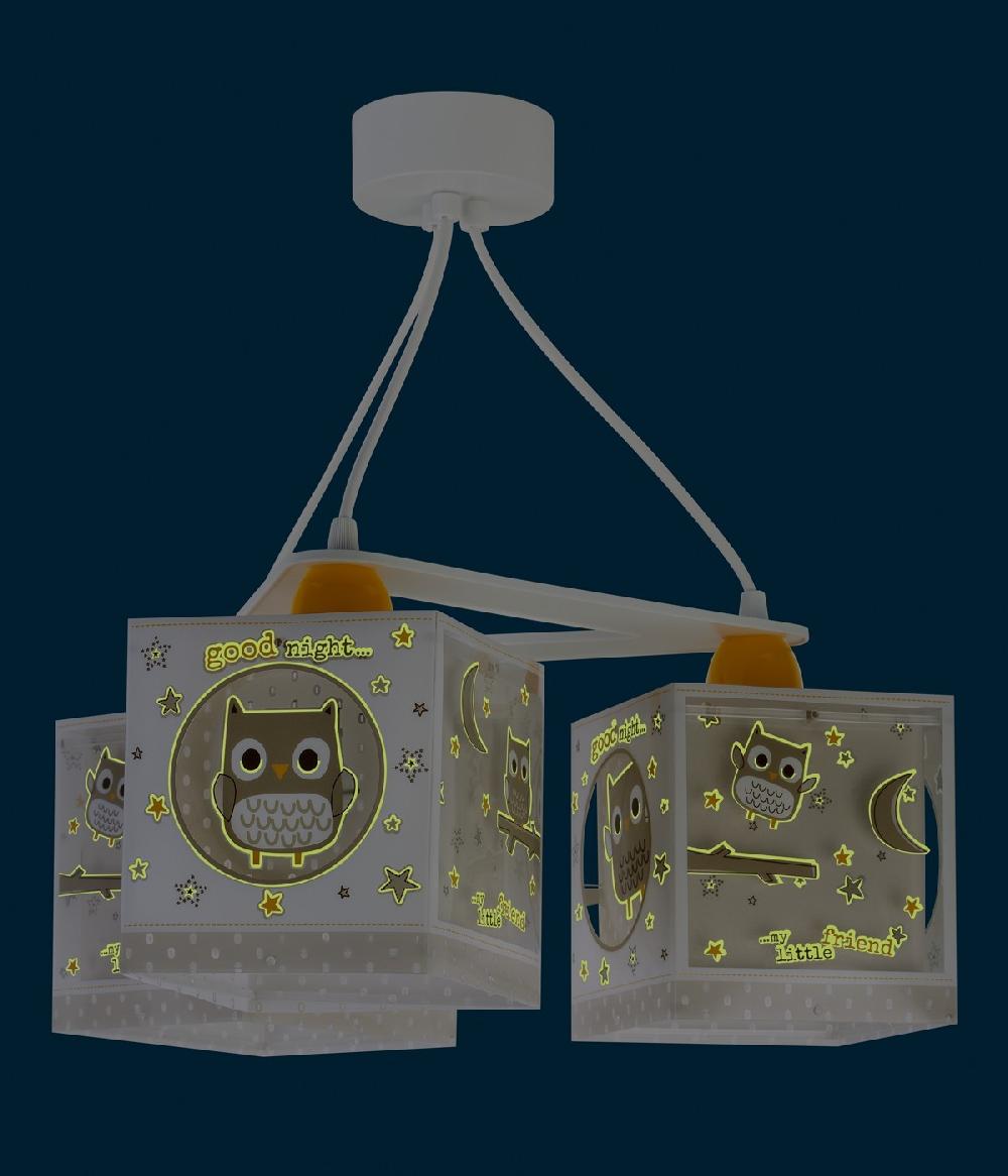 Dansi Lámpara de techo 3 luces infantil Good Night Búho Últimos 2 días