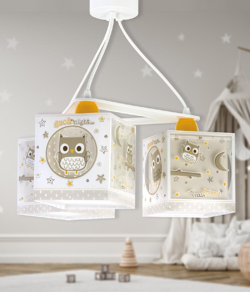 Dansi Lámpara de techo 3 luces infantil Good Night Búho Últimos 2 días