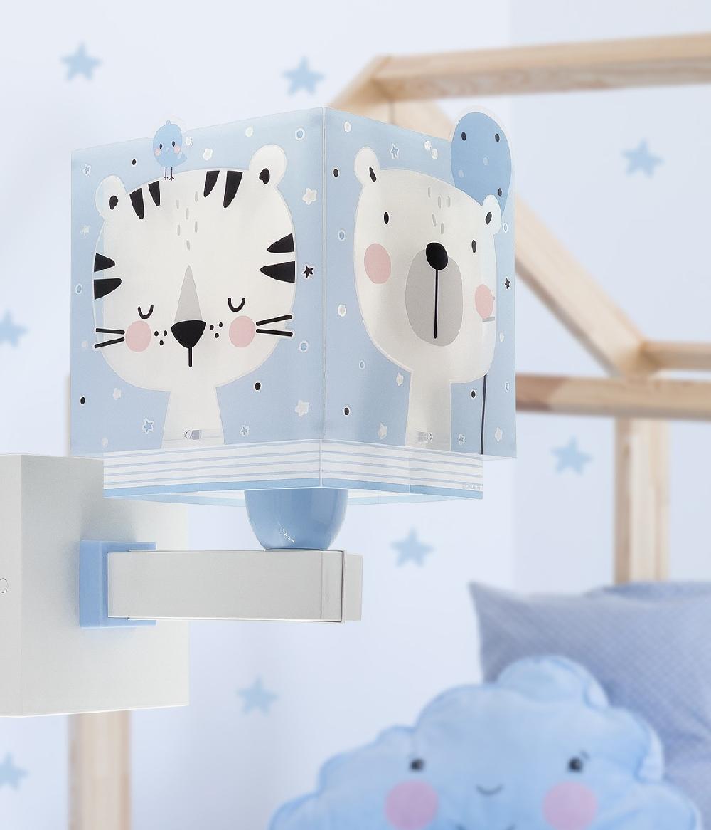 Dansi Aplique de pared infantil Baby Jungle animales bosque azul