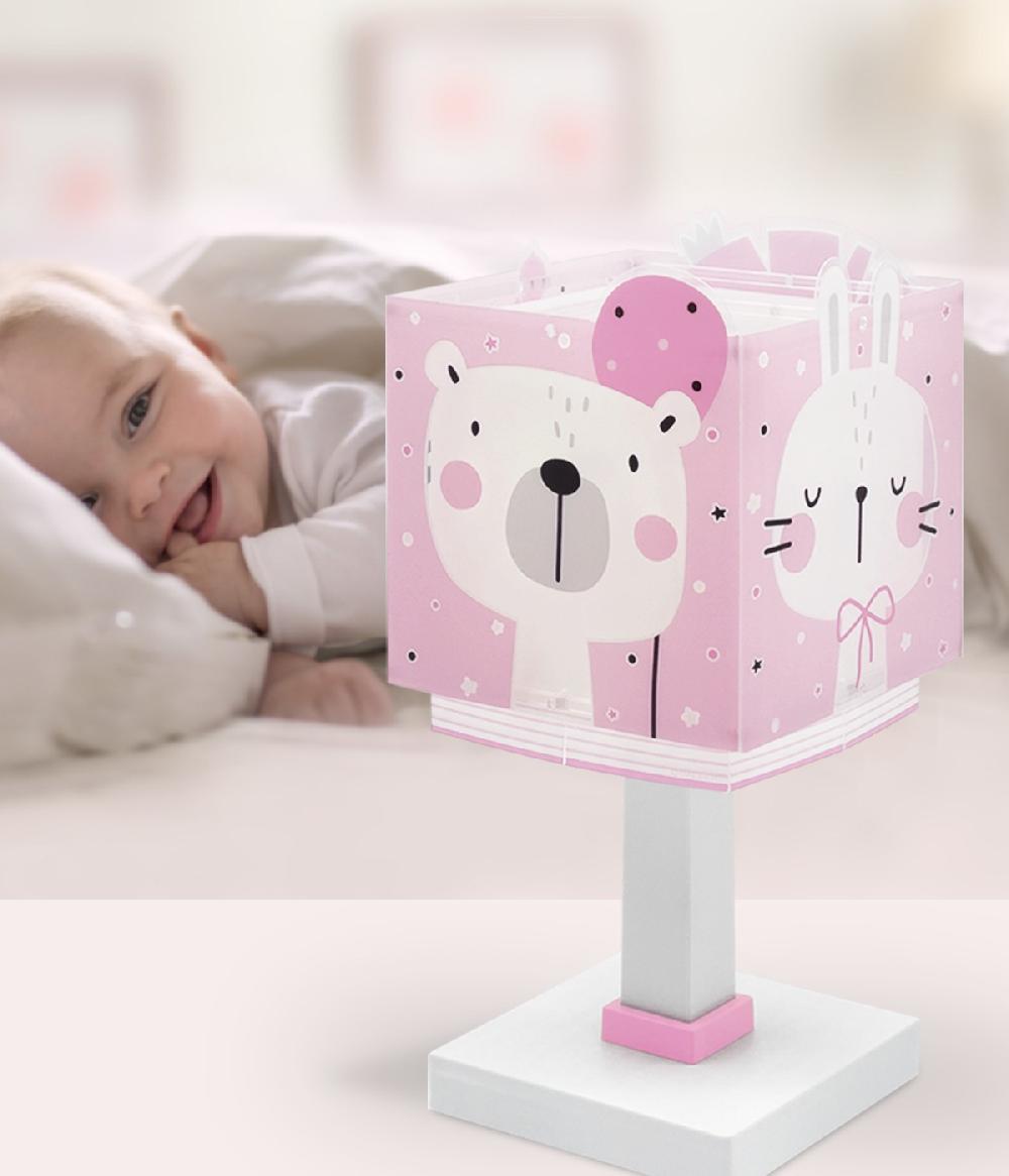 Dansi Lámpara de mesa infantil Baby Jungle animales bosque rosa