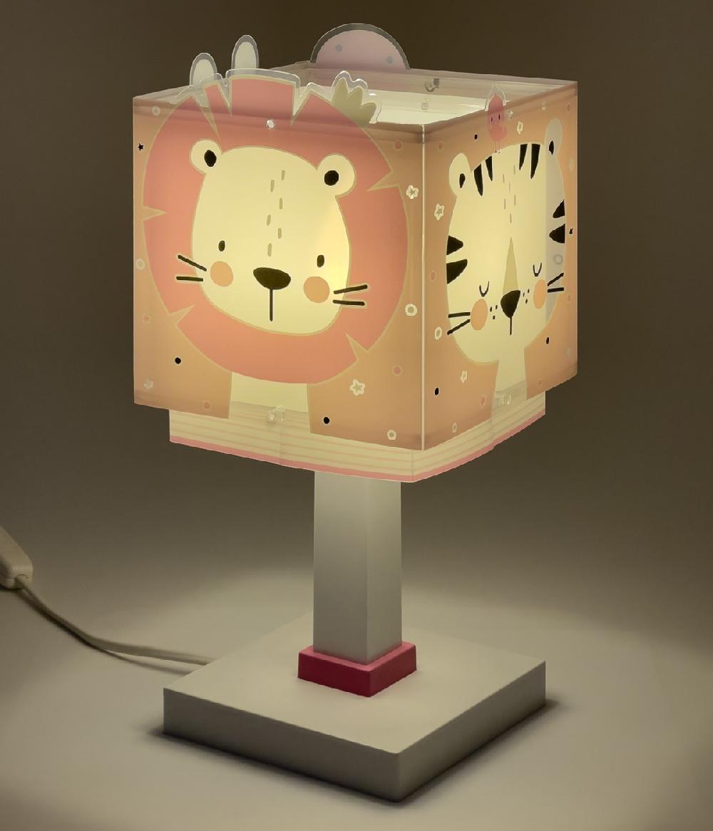 Dansi Lámpara de mesa infantil Baby Jungle animales bosque rosa Libre de impuestos