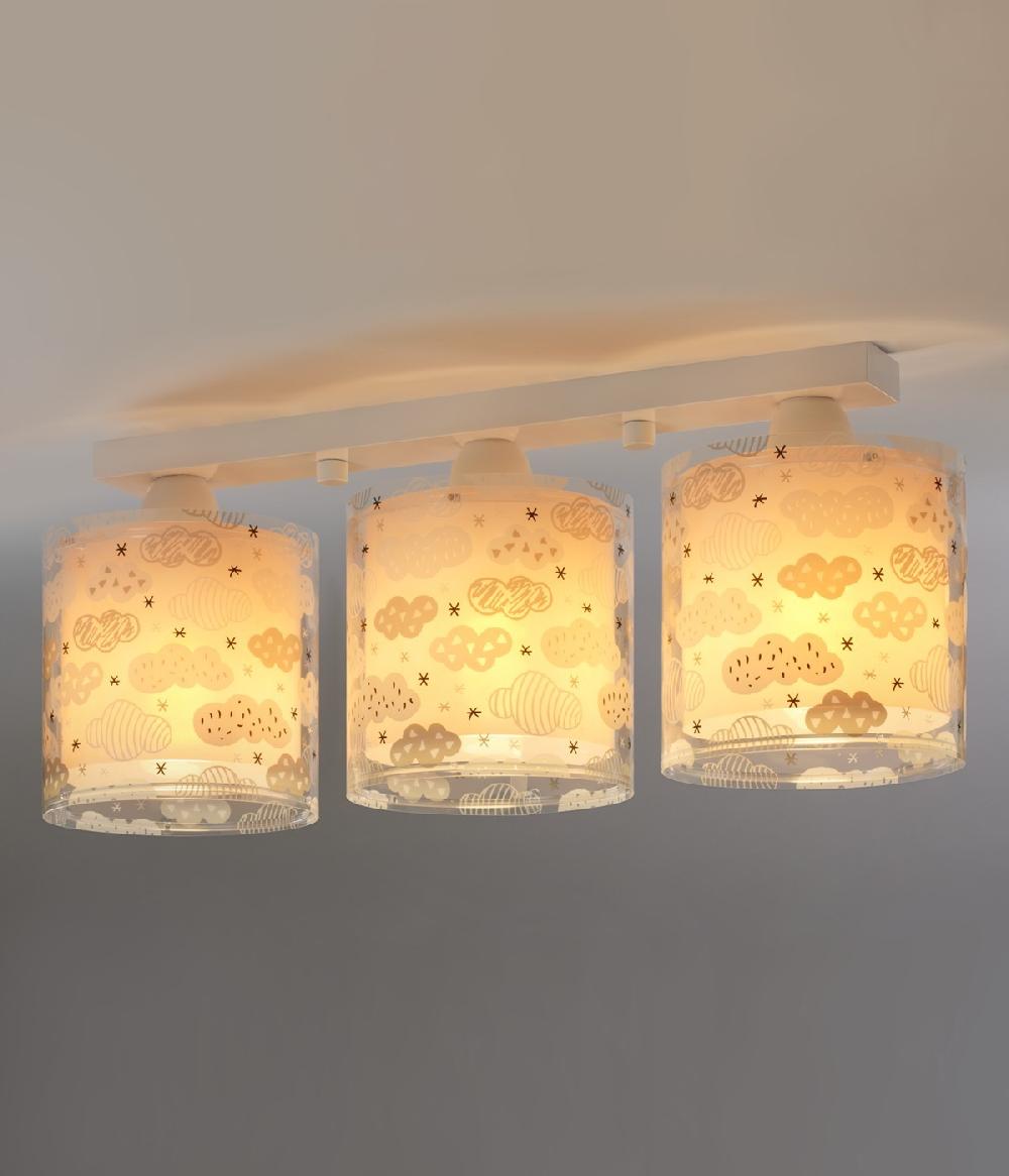 Dansi Plafón de techo 3 luces infantil Clouds Nube rosa Ofertas de temporada
